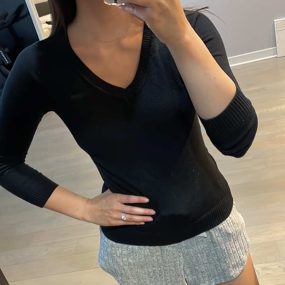 Black V Neck Sweater Size S